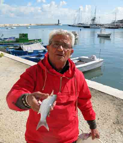 Angler im Hafen von Bari